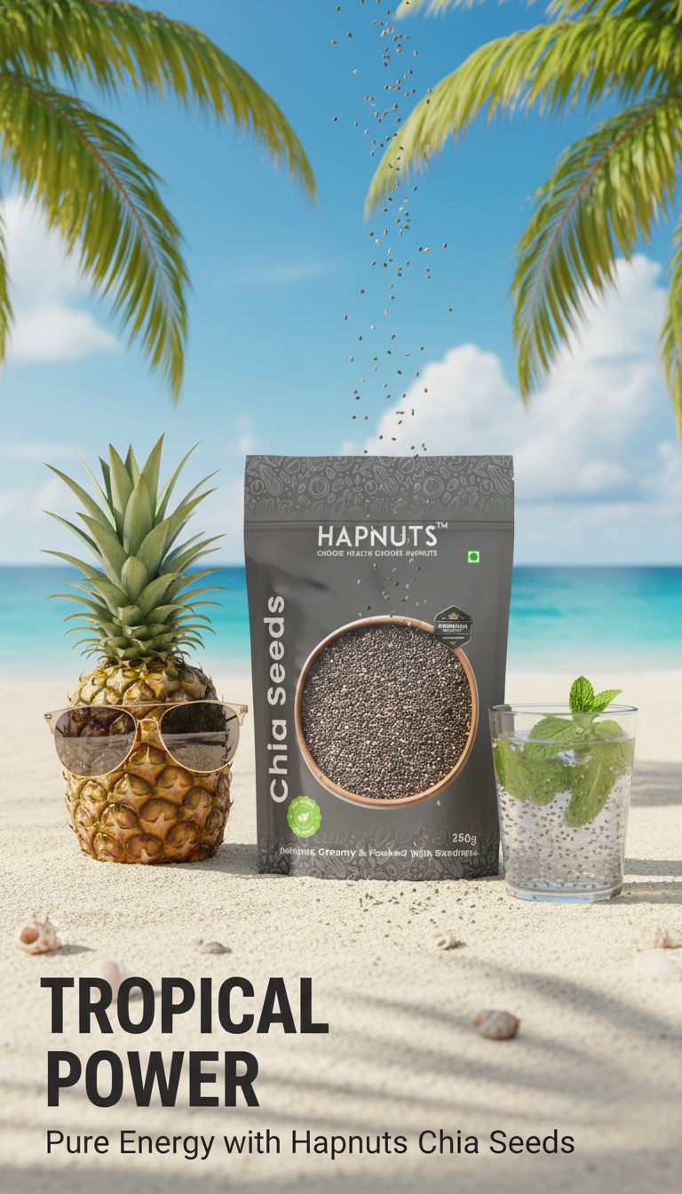 Hapnuts Premium Chia Seeds 250g | 100% Natural | High Fiber & Omega-3 Superfood