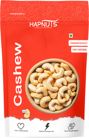 HAPNUTS Premium Cashew Nuts 250gx4 (1KG) | Whole, Creamy & Crunchy Kaju | Healthy Dry Fruit Snack | Rich in Protein & Antioxidants