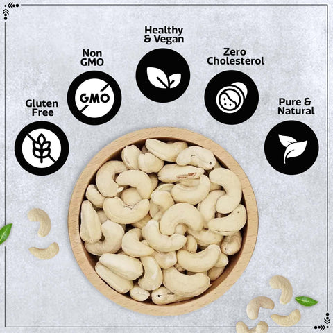 HAPNUTS Premium Cashew Nuts 250gx4 (1KG) | Whole, Creamy & Crunchy Kaju | Healthy Dry Fruit Snack | Rich in Protein & Antioxidants