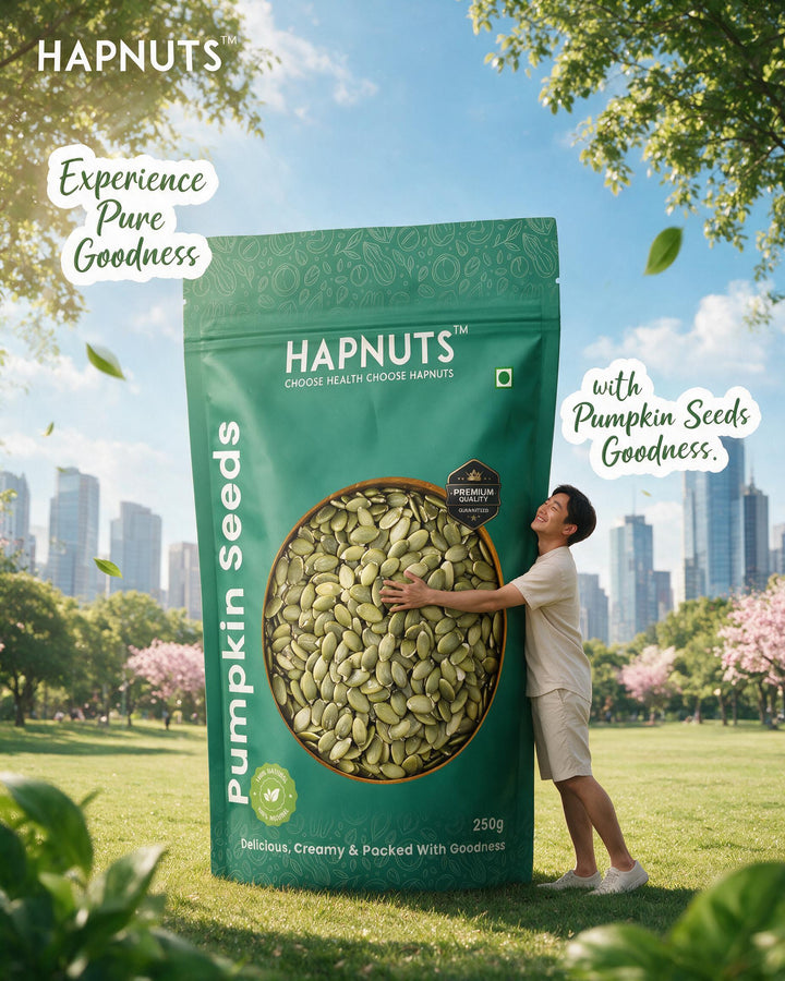HapNuts raw pumpkin seeds pepitas pack – buy pumpkin seeds online India