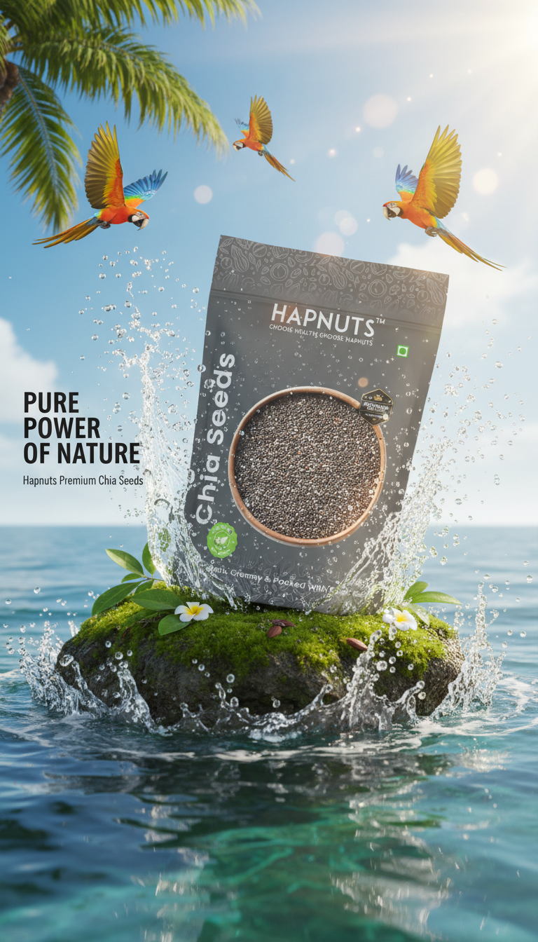 Hapnuts Premium Chia Seeds 250g | 100% Natural | High Fiber & Omega-3 Superfood